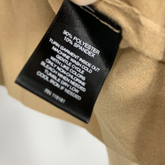 Signature Studio Vest Tan Faux Suede Sleeveless Open Front - Picture 5 of 9